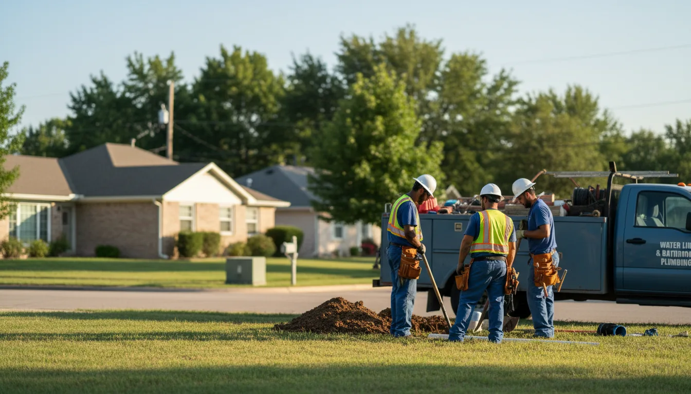 Residential water line and bathroom plumbing service in Calera, AL